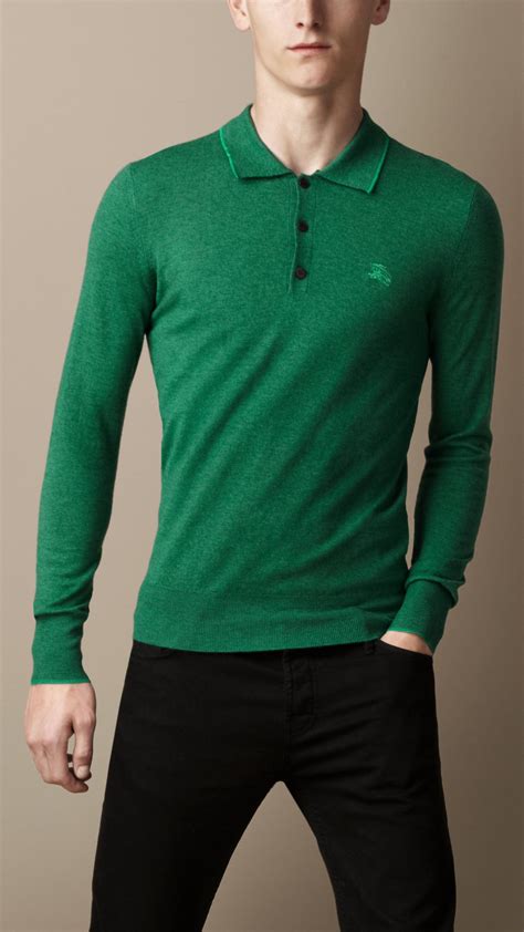 burberry green polo shirt